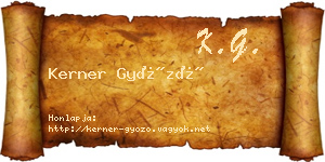 Kerner Győző névjegykártya